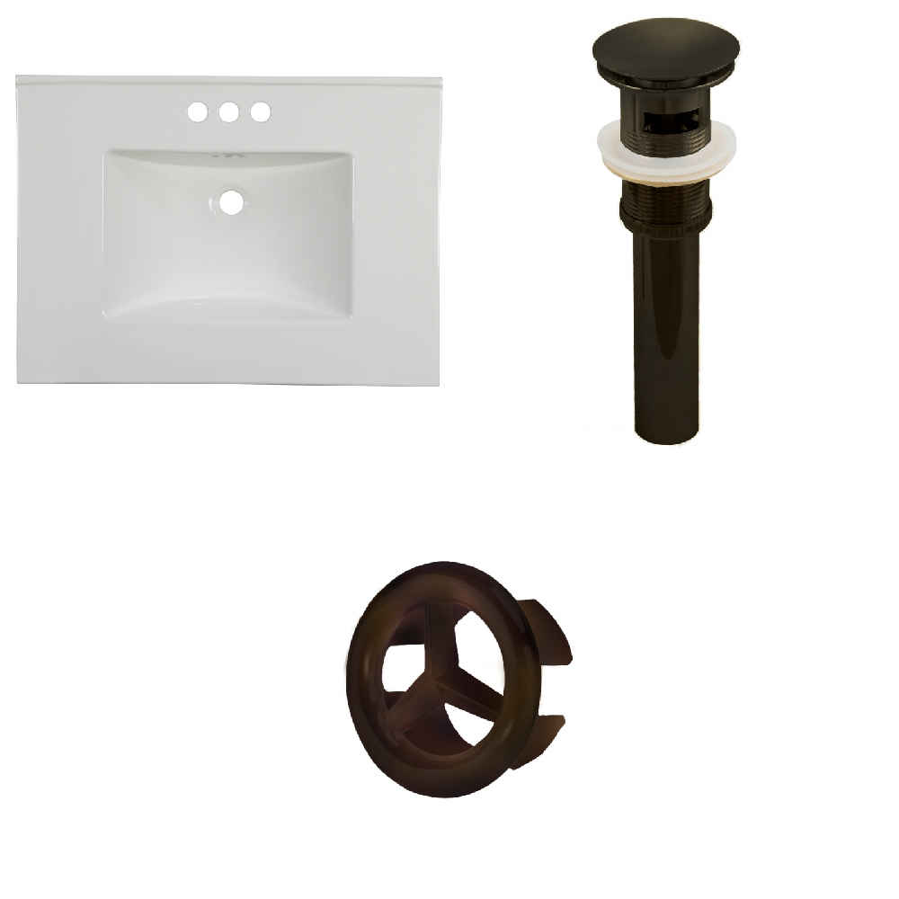 30.75-in. W 3H4-in. Ceramic Top Set In White Color - Overflow Drain Incl.