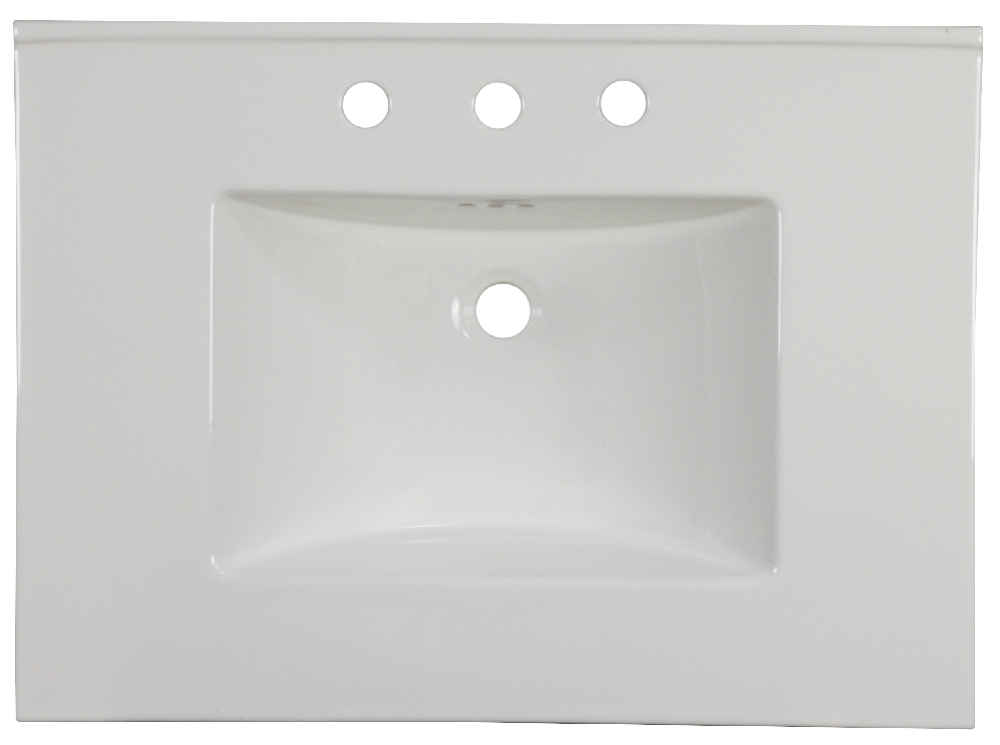30.75-in. W 3H8-in. Ceramic Top Set In White Color - Overflow Drain Incl.