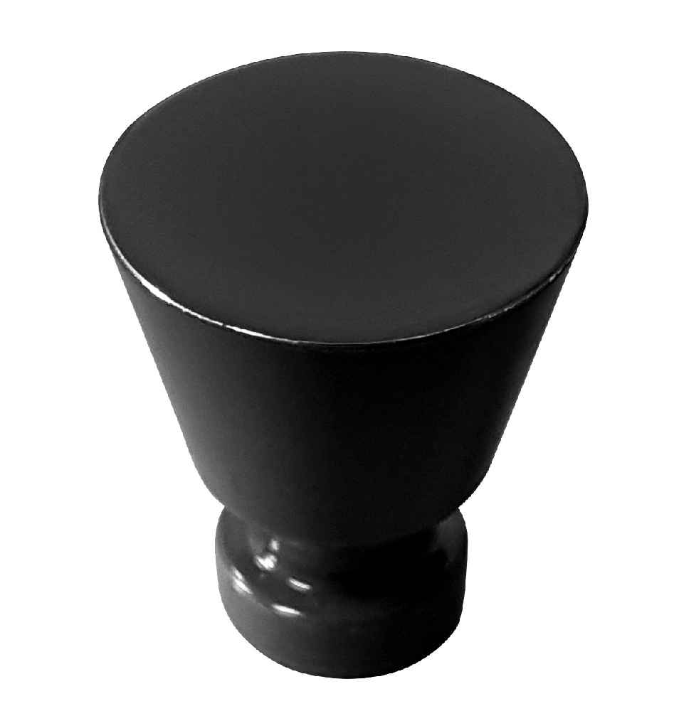 1-in. x 1-in. Stainless Steel Cabinet Knob In Black