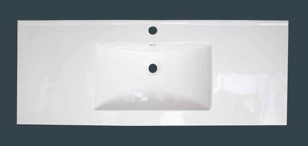 48-in. W 1 Hole Ceramic Top Set In White Color