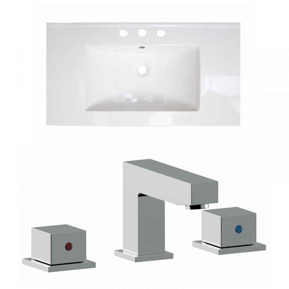 32-in. W 3H8-in. Ceramic Top Set In White Color