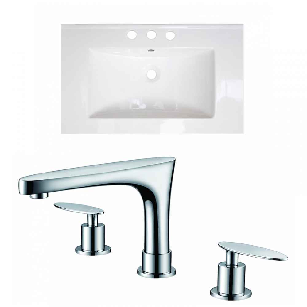 32-in. W 3H8-in. Ceramic Top Set In White Color