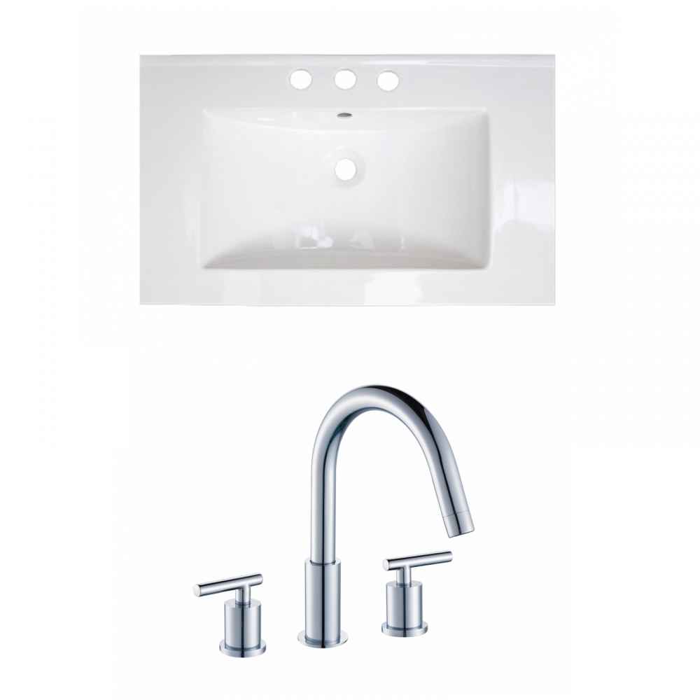32-in. W 3H8-in. Ceramic Top Set In White Color