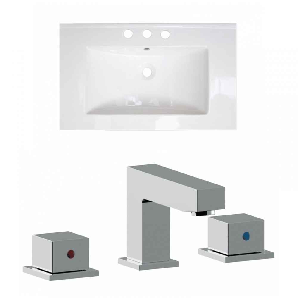 32-in. W 3H8-in. Ceramic Top Set In White Color
