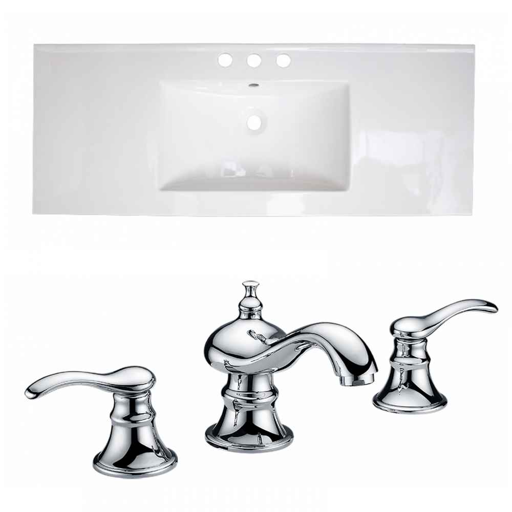 48-in. W 3H8-in. Ceramic Top Set In White Color