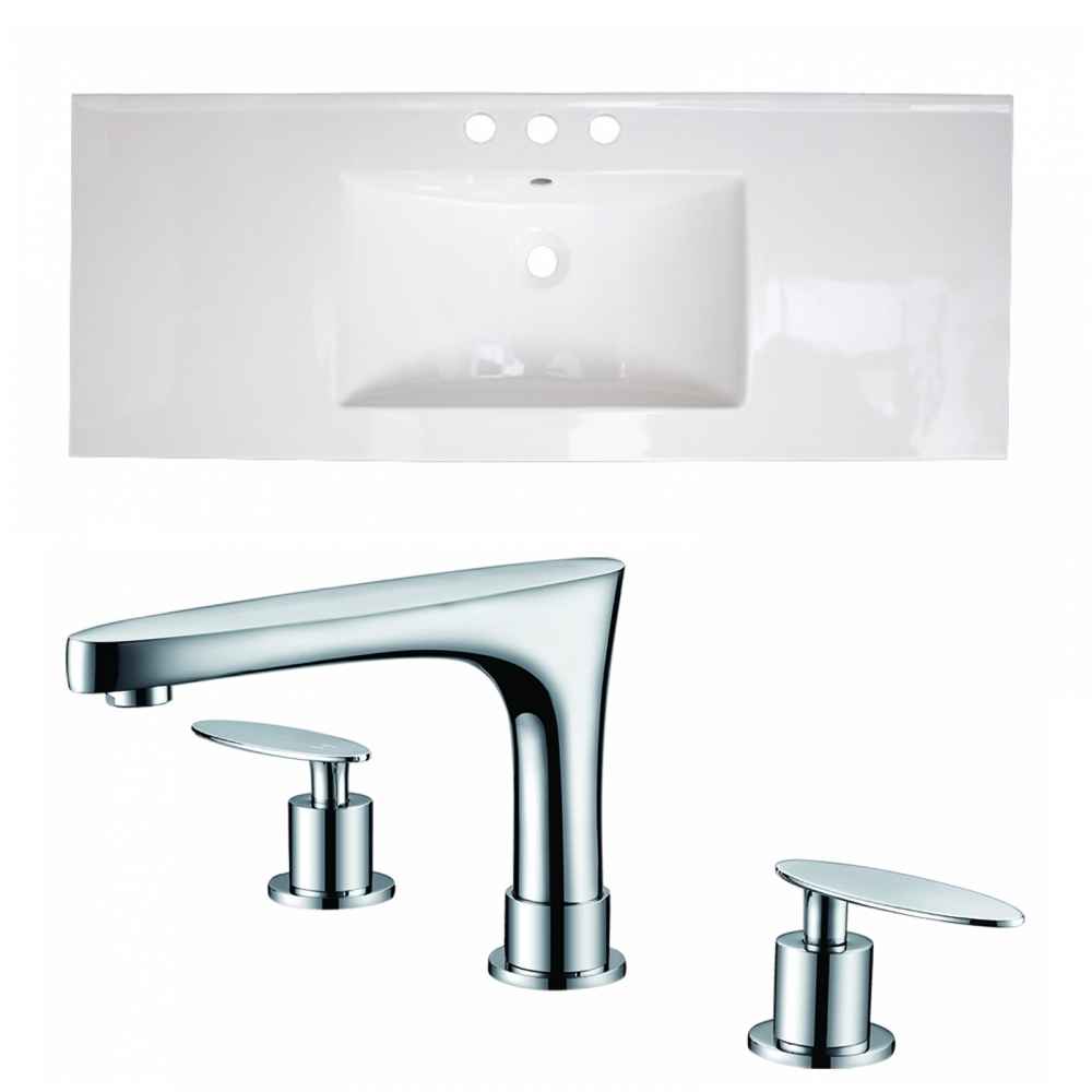 48-in. W 3H8-in. Ceramic Top Set In White Color