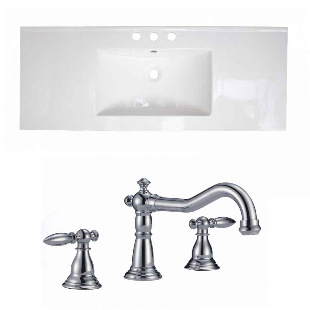 48-in. W 3H8-in. Ceramic Top Set In White Color