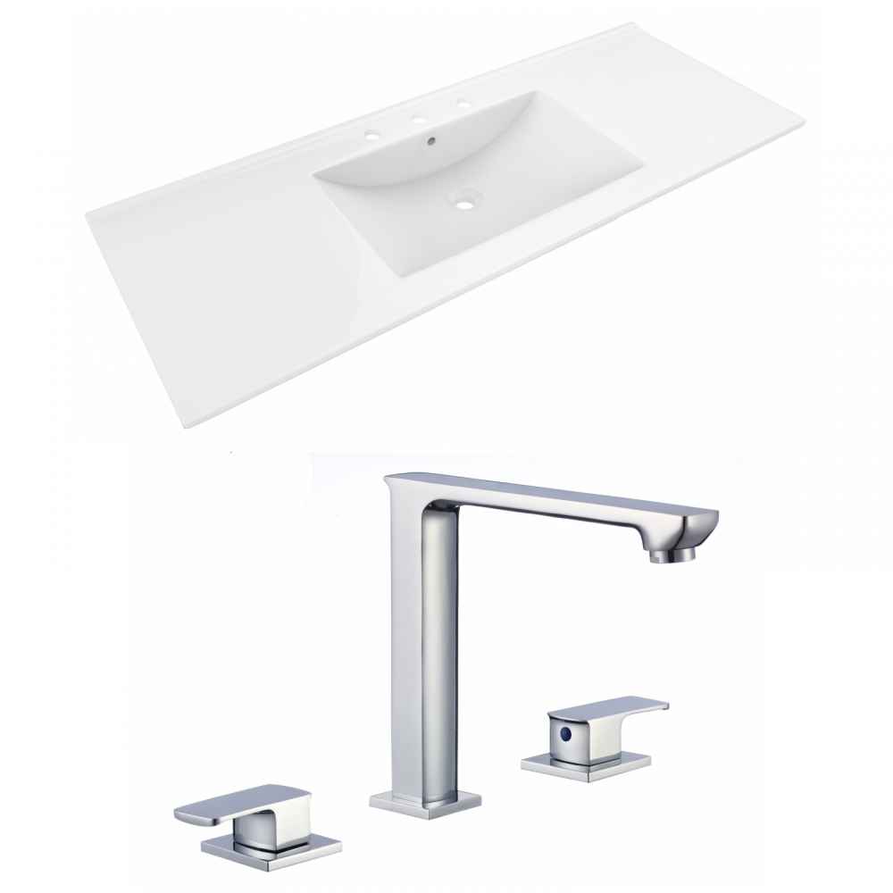 48-in. W 3H8-in. Ceramic Top Set In White Color