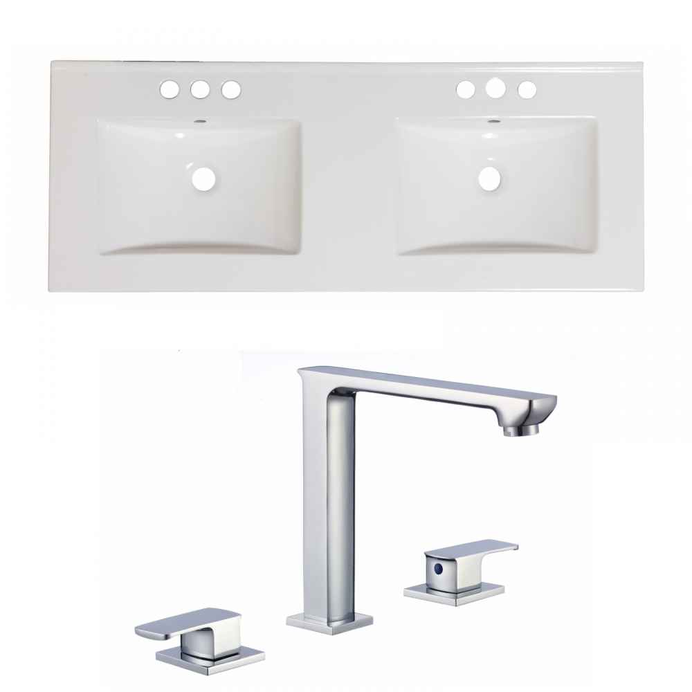 48-in. W 3H8-in. Ceramic Top Set In White Color