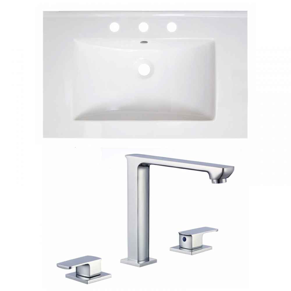 30-in. W 3H8-in. Ceramic Top Set In White Color