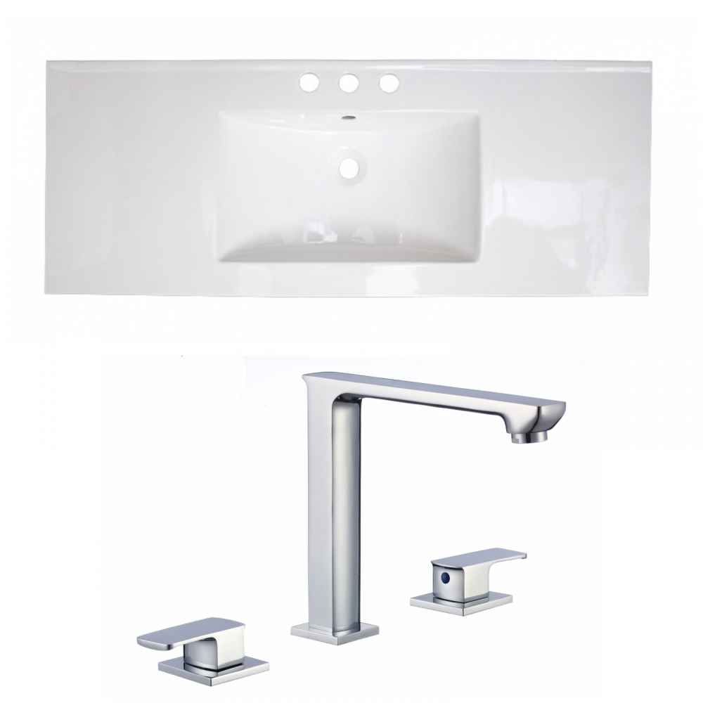 39.75-in. W 3H8-in. Ceramic Top Set In White Color