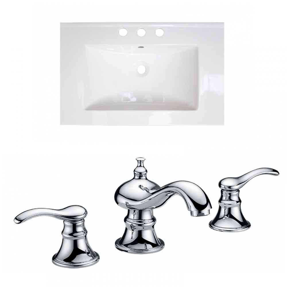 25-in. W 3H8-in. Ceramic Top Set In White Color