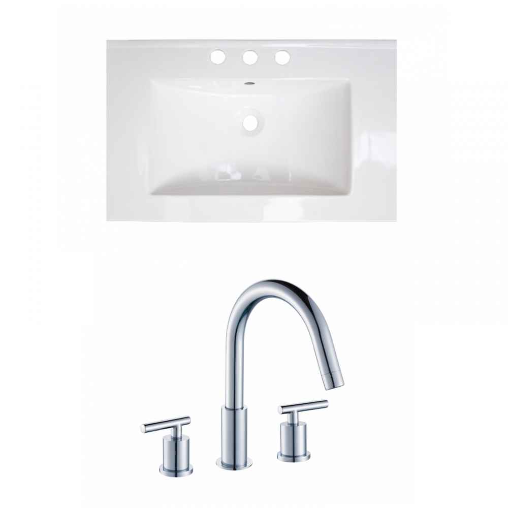 25-in. W 3H8-in. Ceramic Top Set In White Color