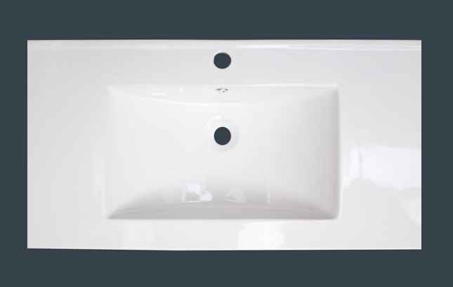 36.75-in. W 1 Hole Ceramic Top Set In White Color