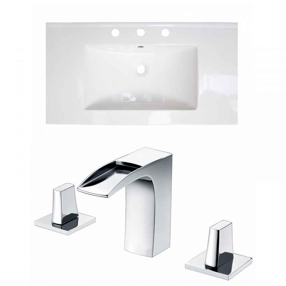 36.75-in. W 3H8-in. Ceramic Top Set In White Color