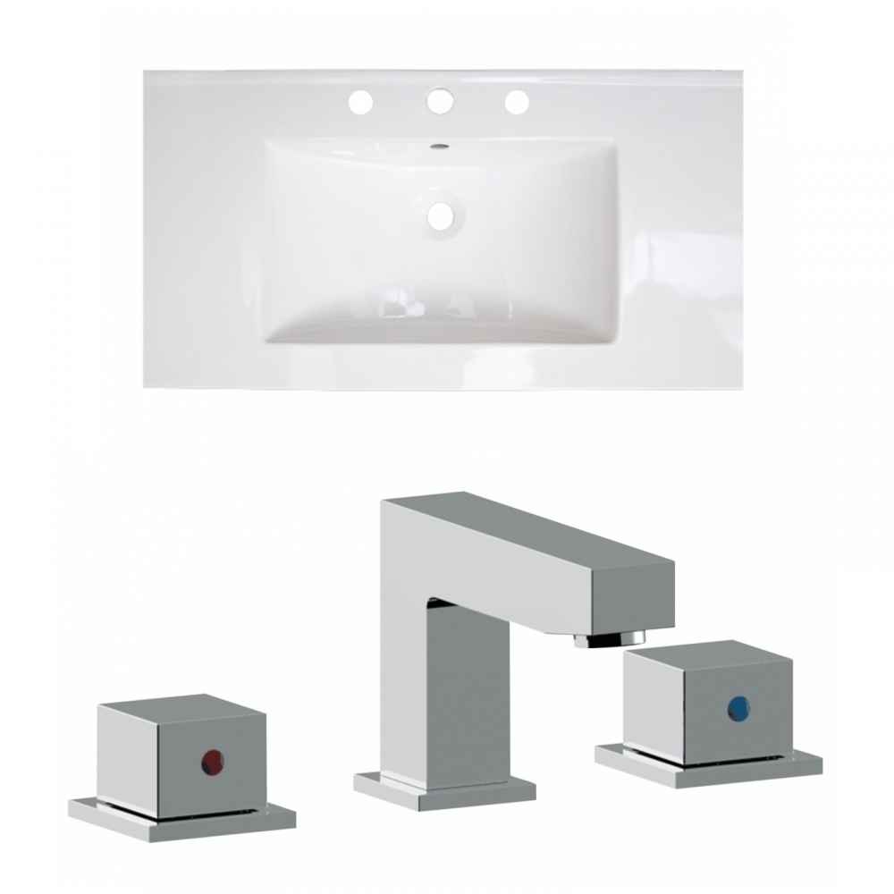 36.75-in. W 3H8-in. Ceramic Top Set In White Color