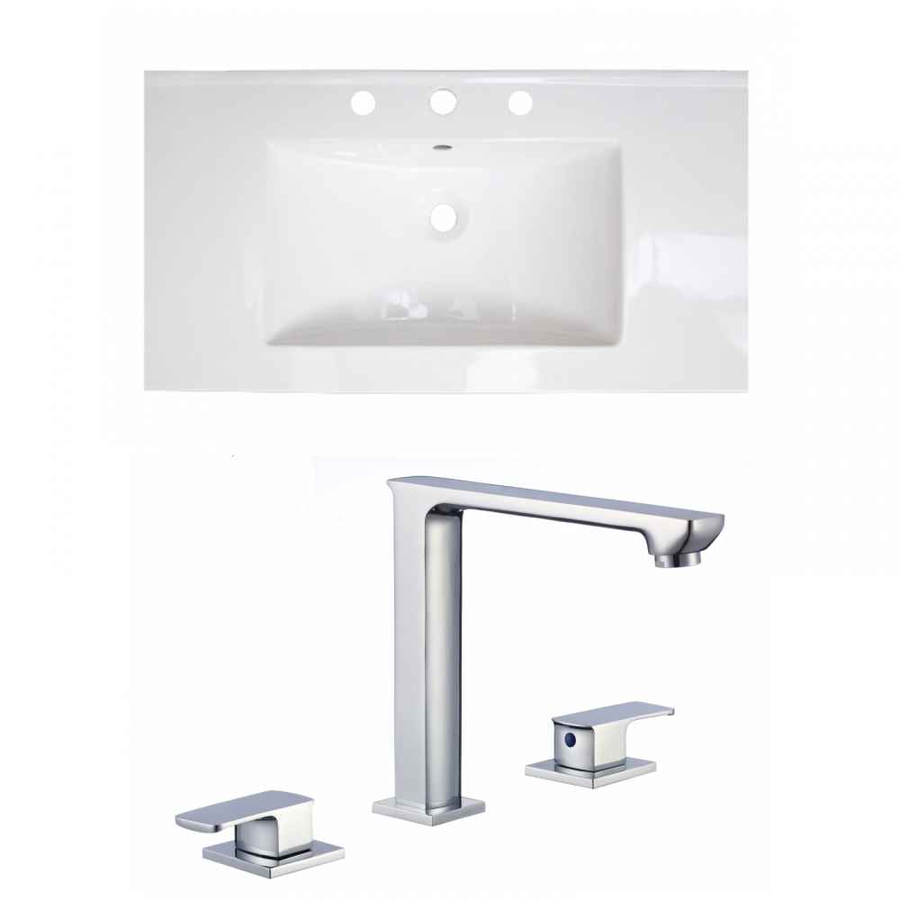 36.75-in. W 3H8-in. Ceramic Top Set In White Color
