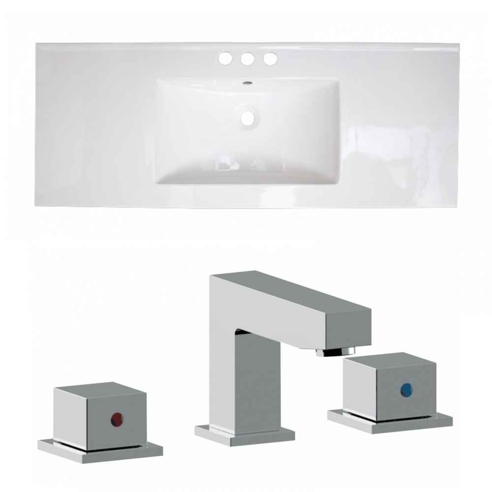 48.75-in. W 3H8-in. Ceramic Top Set In White Color