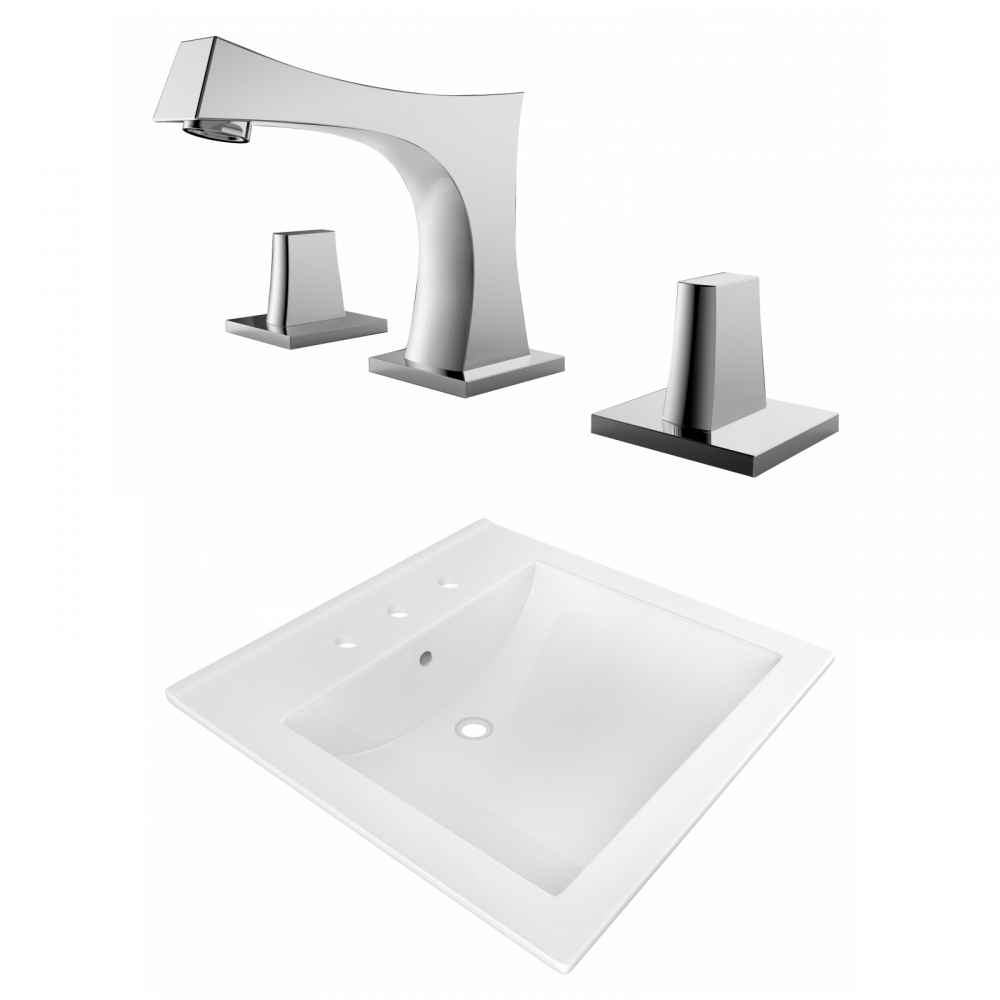 21.5-in. W 3H8-in. Ceramic Top Set In White Color