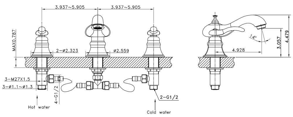 21.5-in. W 3H8-in. Ceramic Top Set In White Color