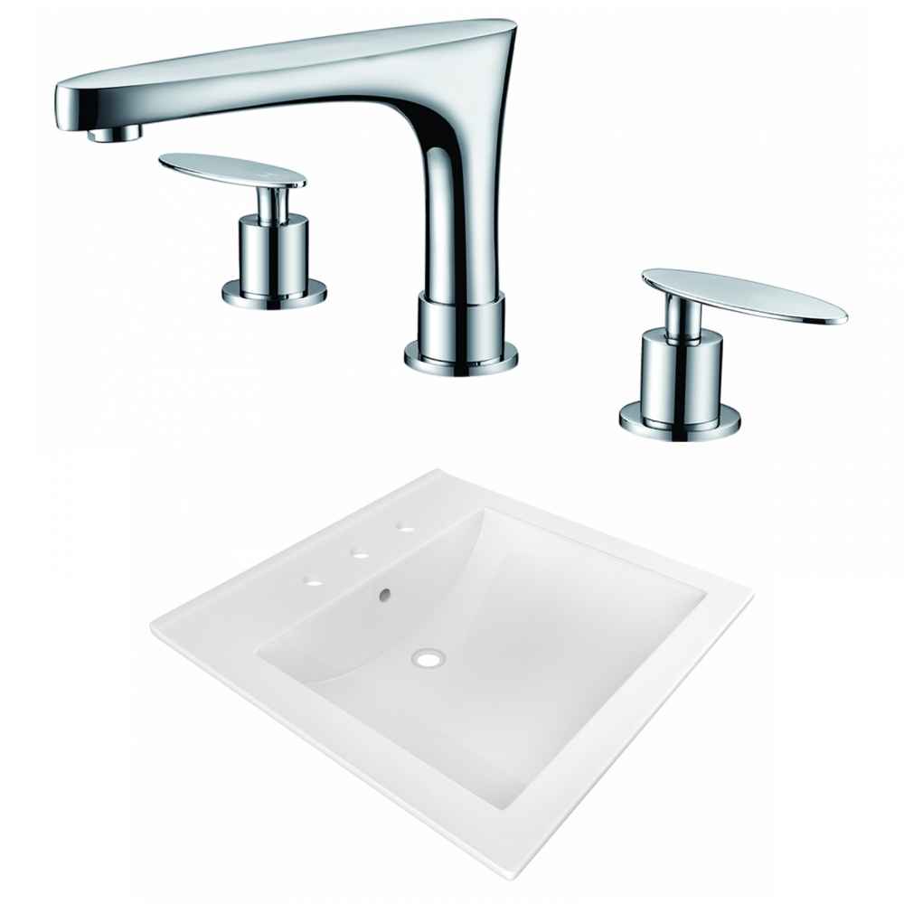 21.5-in. W 3H8-in. Ceramic Top Set In White Color