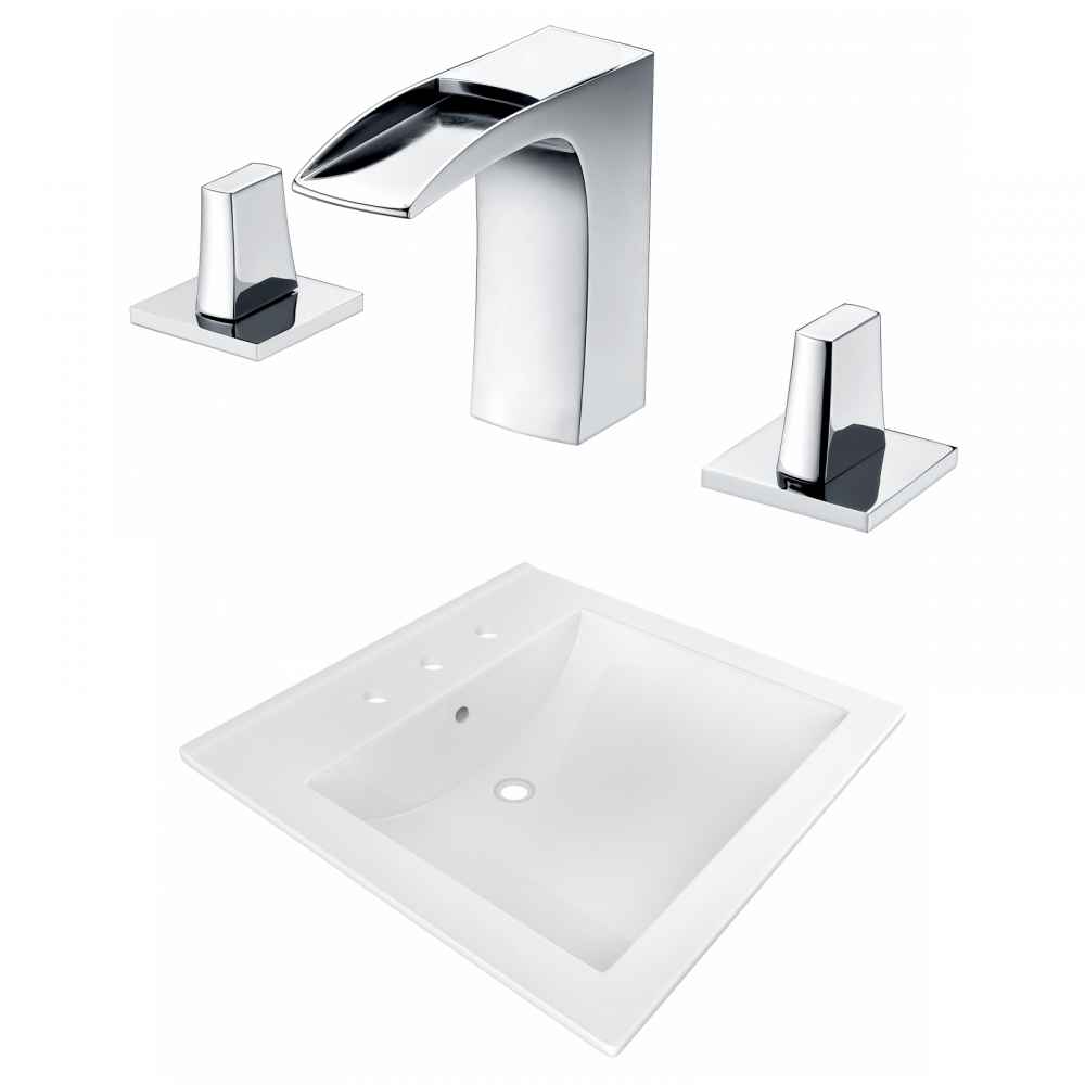 21.5-in. W 3H8-in. Ceramic Top Set In White Color