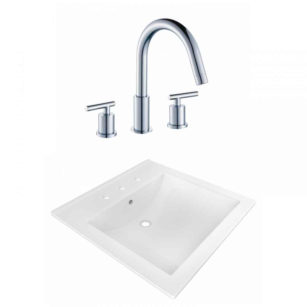 21.5-in. W 3H8-in. Ceramic Top Set In White Color