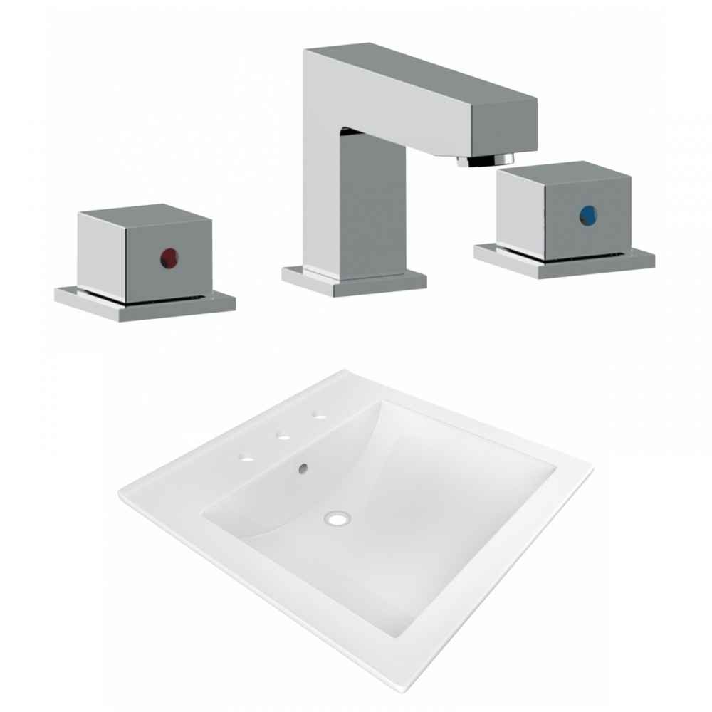 21.5-in. W 3H8-in. Ceramic Top Set In White Color