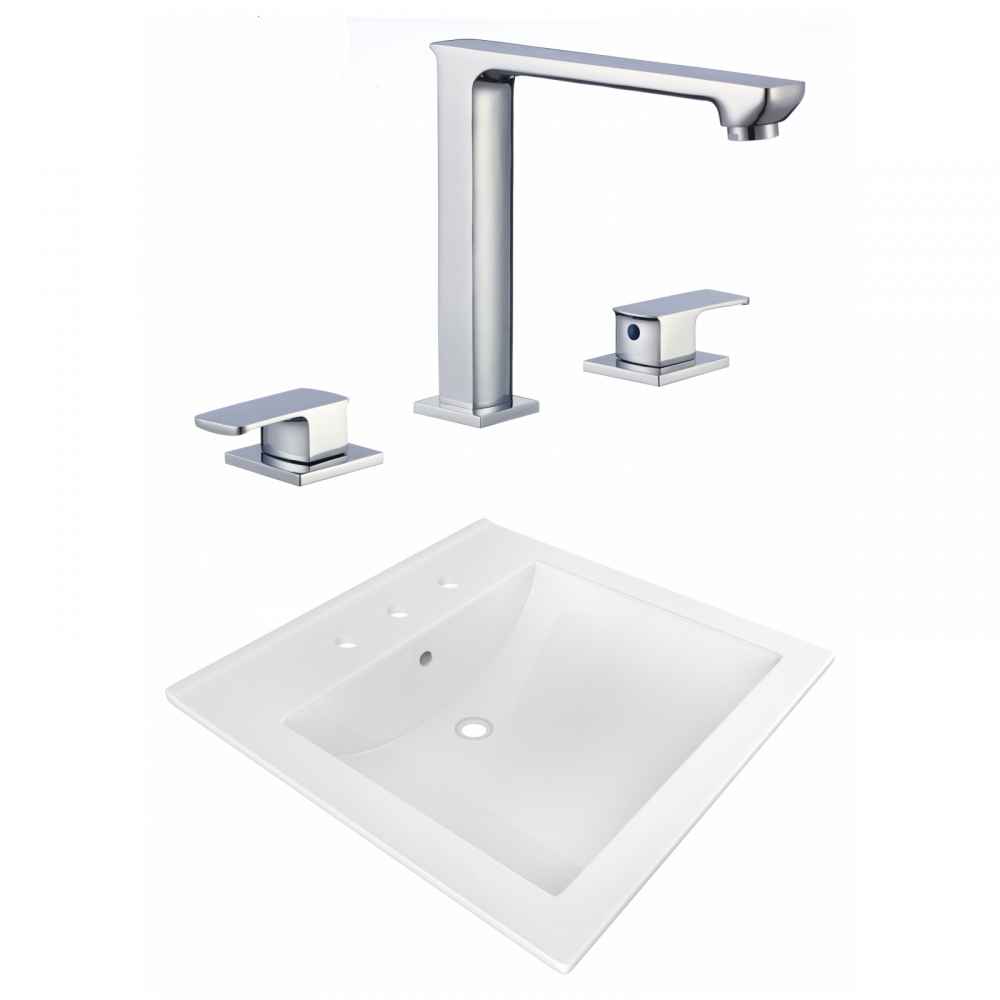 21.5-in. W 3H8-in. Ceramic Top Set In White Color