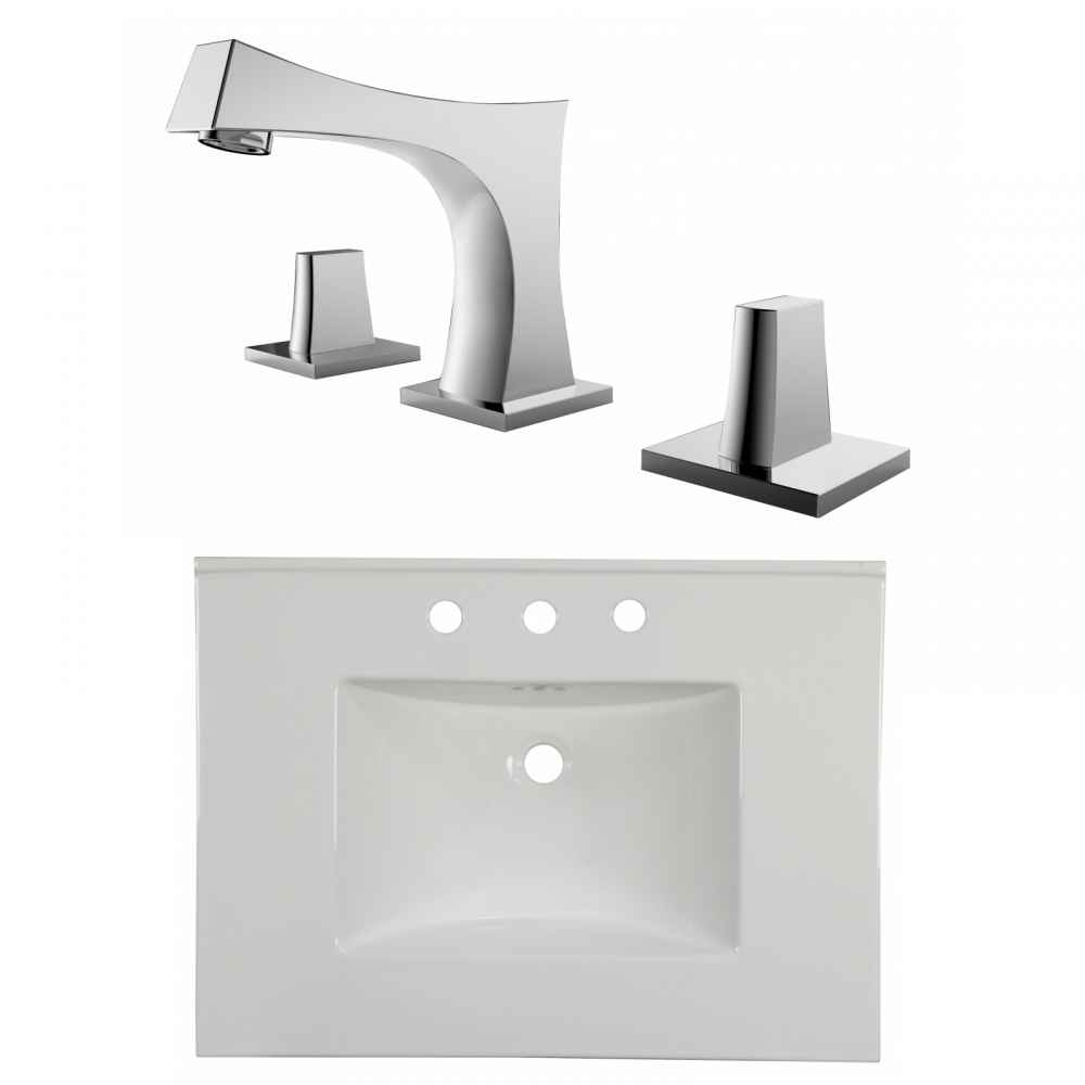 30.75-in. W 3H8-in. Ceramic Top Set In White Color
