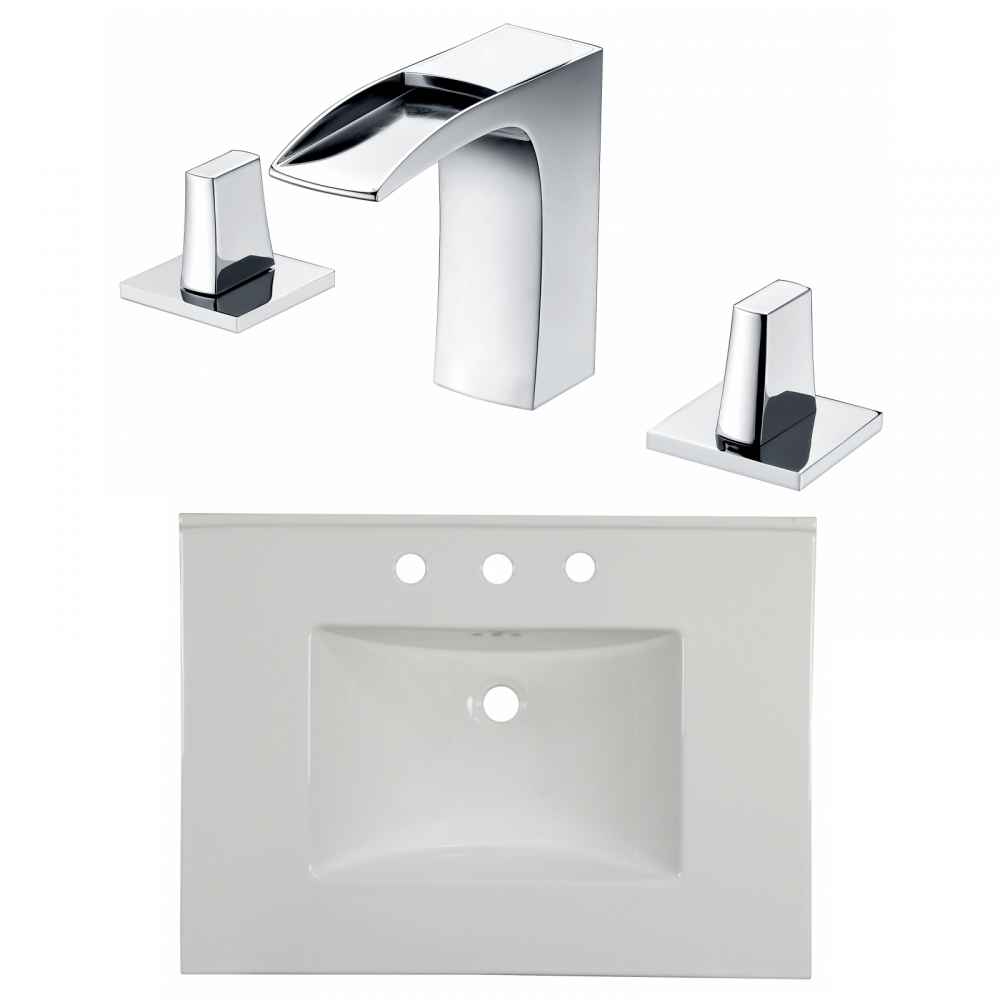 30.75-in. W 3H8-in. Ceramic Top Set In White Color