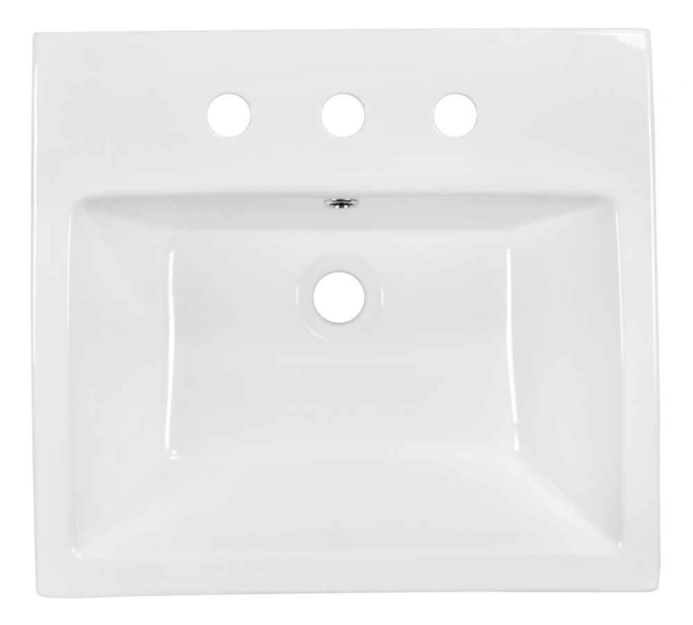 19-in. x 17.5-in. Rectangle Bathroom Vessel Sink Set White Enamel Glaze