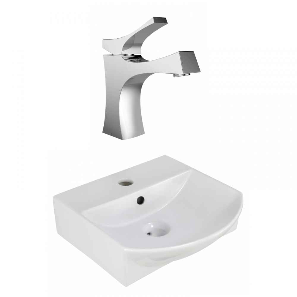 13.75-in. x 14-in. Rectangle Bathroom Vessel Sink Set White Enamel Glaze