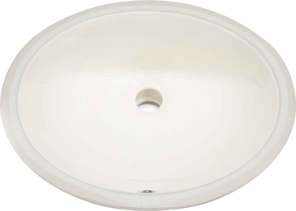 19.75-in. W Oval Bathroom Undermount Sink Set In Biscuit - Chrome Hardware