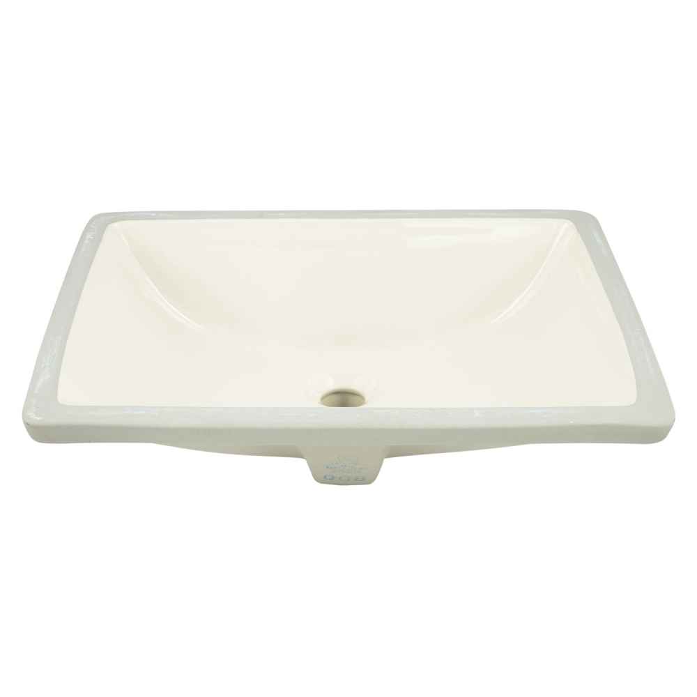 18.25-in. W Rectangle Bathroom Undermount Sink Set In Biscuit - Chrome Hardware