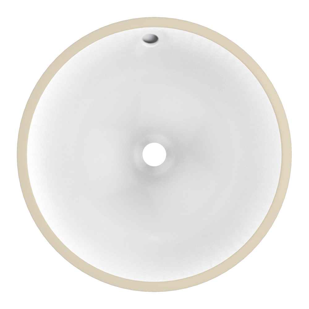 15.25-in. W Round Bathroom Undermount Sink Set In White - Chrome Hardware