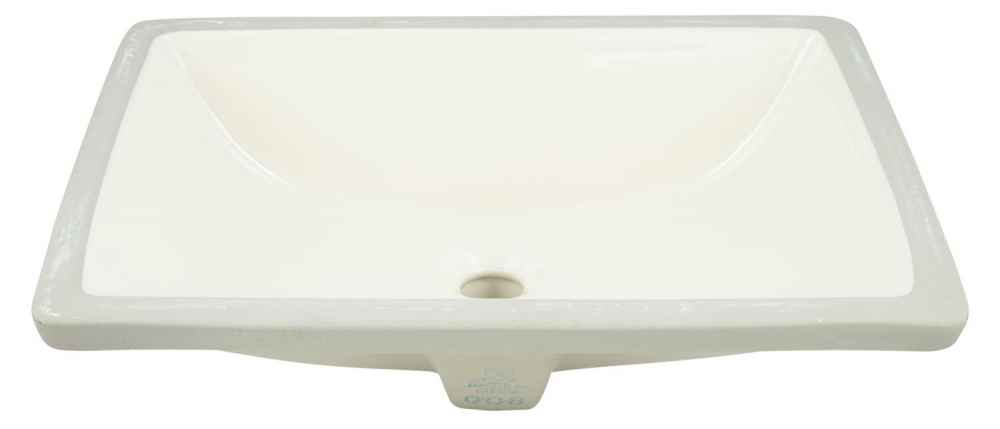 18.25-in. W CUPC Rectangle Bathroom Undermount Sink Set In Biscuit - Chrome Hardware