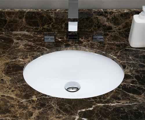 18.25-in. W CSA Oval Bathroom Undermount Sink Set In White - Chrome Hardware