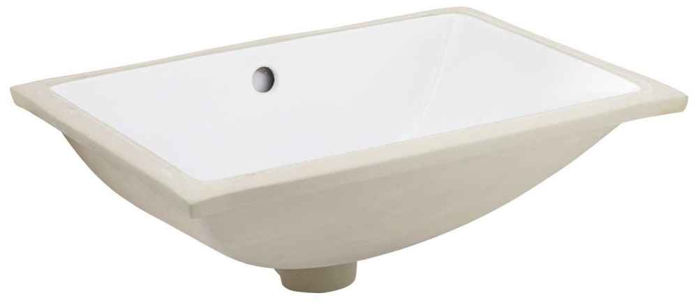 20.75-in. W CSA Rectangle Bathroom Undermount Sink Set In White - Chrome Hardware
