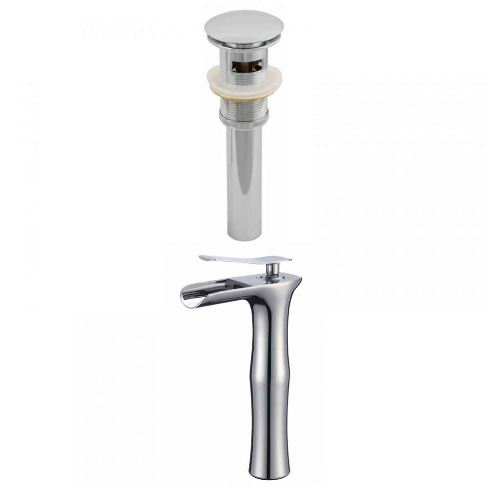 Deck Mount CUPC Approved Stainless Steel Faucet Set In Chrome Color - Overflow Drain Incl.