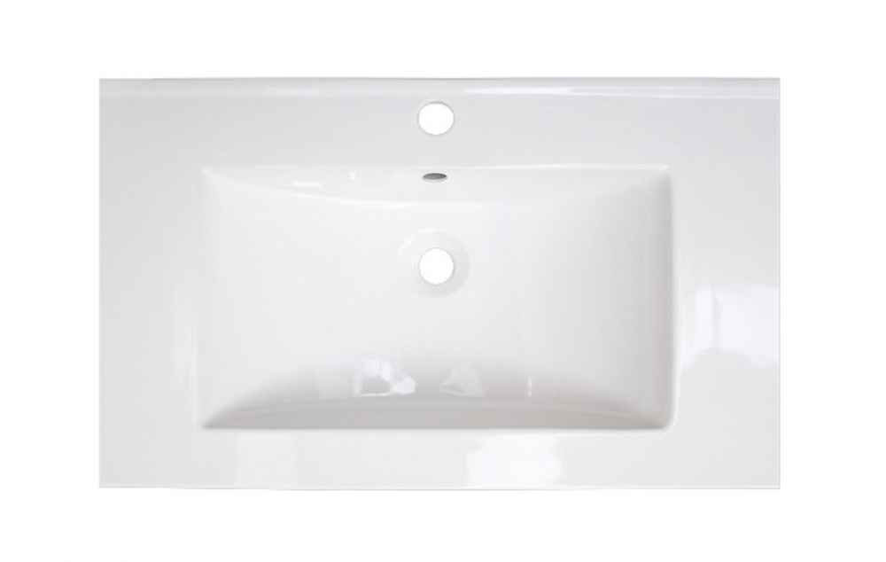 32-in. W 1 Hole Ceramic Top Set In White Color - Overflow Drain Incl.