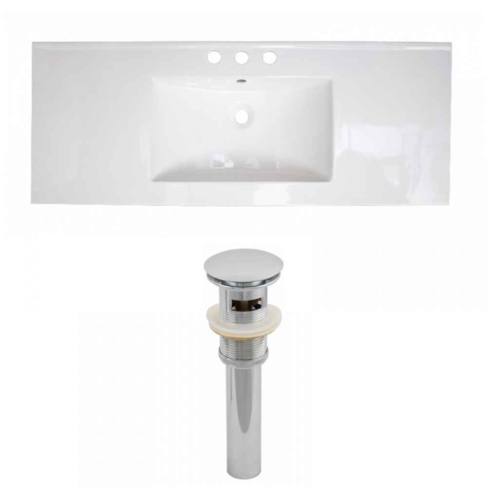 48-in. W 3H8-in. Ceramic Top Set In White Color - Overflow Drain Incl.