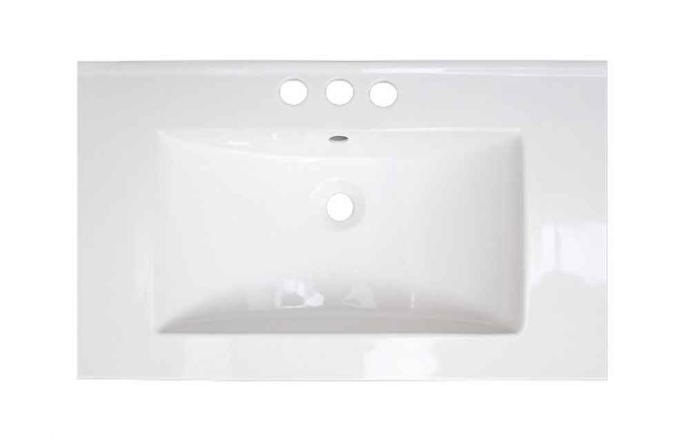 32-in. W 3H4-in. Ceramic Top Set In White Color - Overflow Drain Incl.