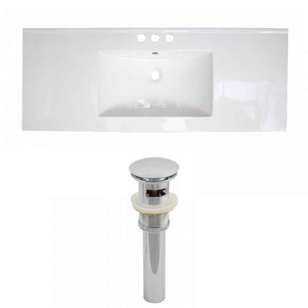 48-in. W 3H4-in. Ceramic Top Set In White Color - Overflow Drain Incl.