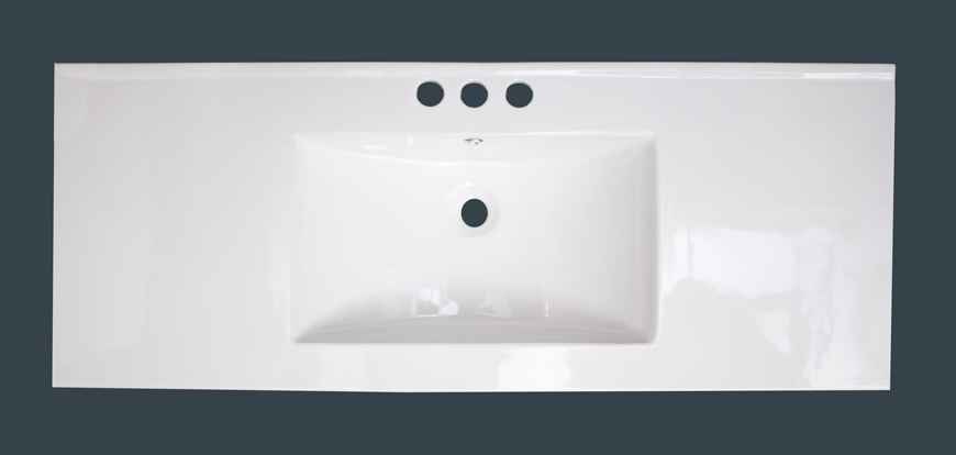 48-in. W 3H4-in. Ceramic Top Set In White Color - Overflow Drain Incl.
