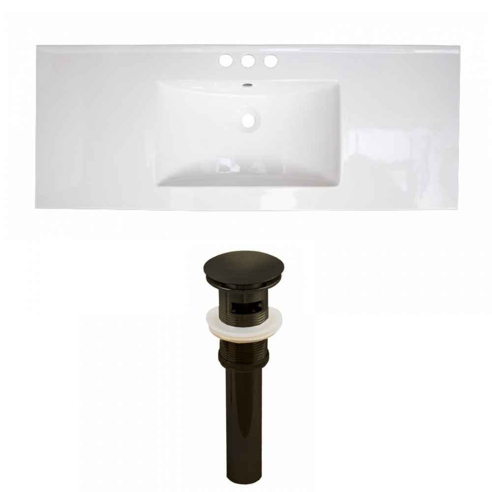 48-in. W 3H4-in. Ceramic Top Set In White Color - Overflow Drain Incl.