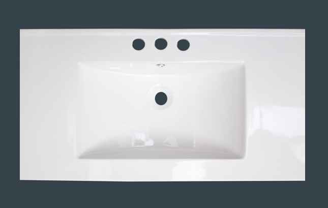 35.5-in. W 3H4-in. Ceramic Top Set In White Color - Overflow Drain Incl.