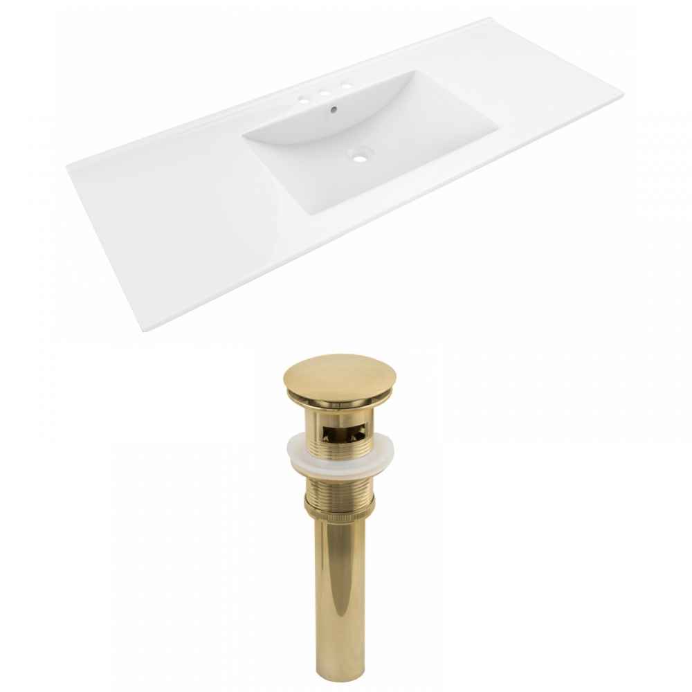 48-in. W 3H4-in. Ceramic Top Set In White Color - Overflow Drain Incl.