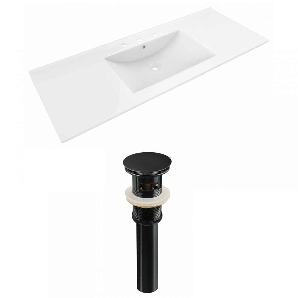 48-in. W 3H8-in. Ceramic Top Set In White Color - Overflow Drain Incl.