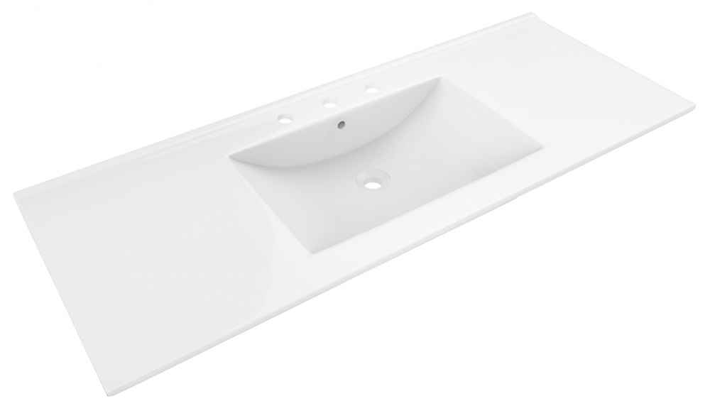 48-in. W 3H8-in. Ceramic Top Set In White Color - Overflow Drain Incl.